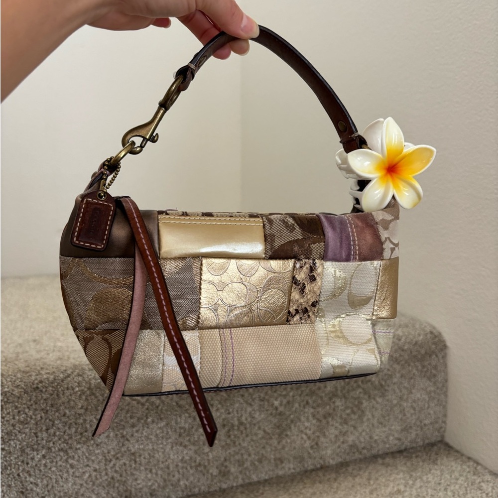 COACH Y2K Vintage Signature Patchwork Baguette Mini Purse